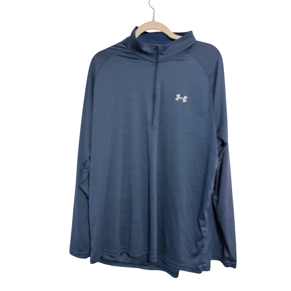 Under Armour Pullover Quarter Zip Blue Performance‎ Tech XXL Athleisure Mens